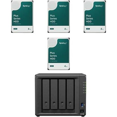 Synology DiskStation DS425+ 16 TB 4 Einschübe NAS-Server Leergehäuse + 4x Plus 3.5"" SA..., NAS