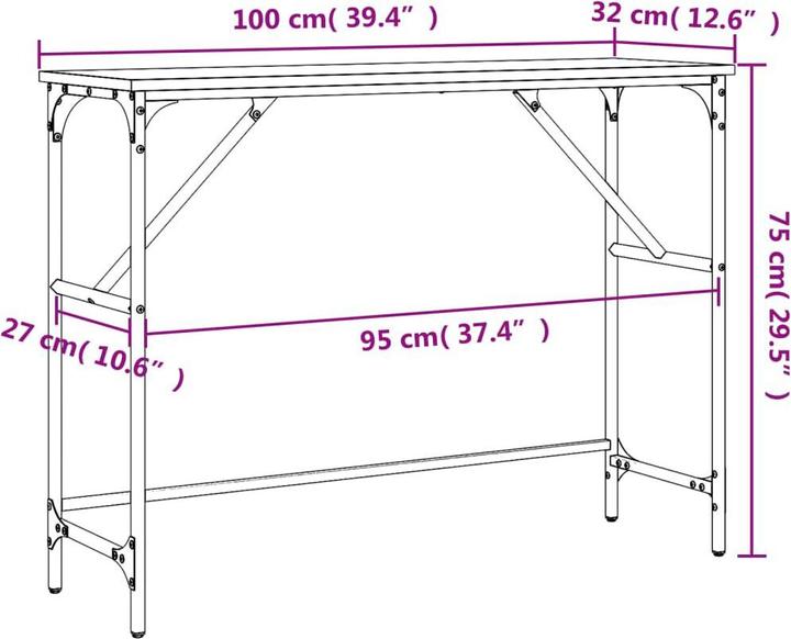 Produktbild vidaXL Konsolentisch (100 x 32 x 75 cm)