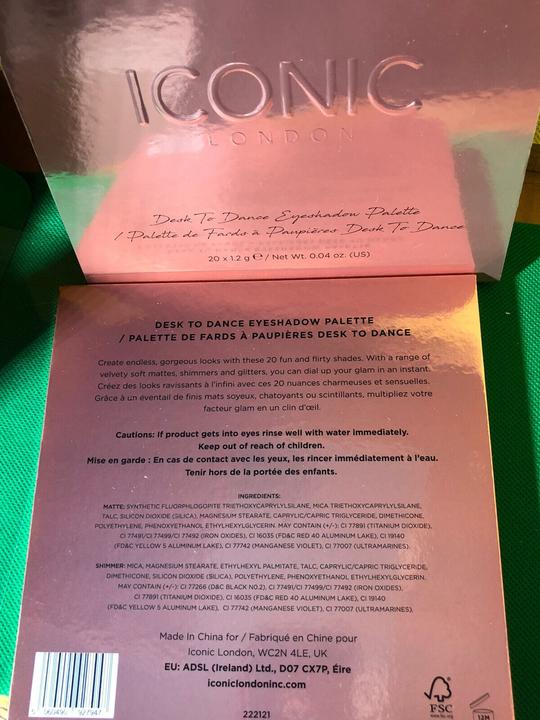 Actual product image Iconic London Desk To Dance Eyeshadow Palette with 20 Shades of Shimmers