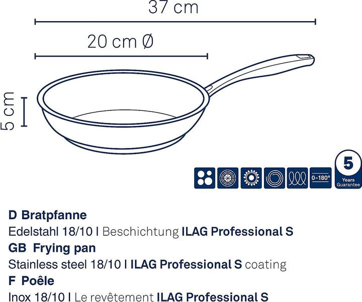 Produktbild Kela Bratpfanne Flavoria (20 cm, Bratpfanne, Edelstahl)