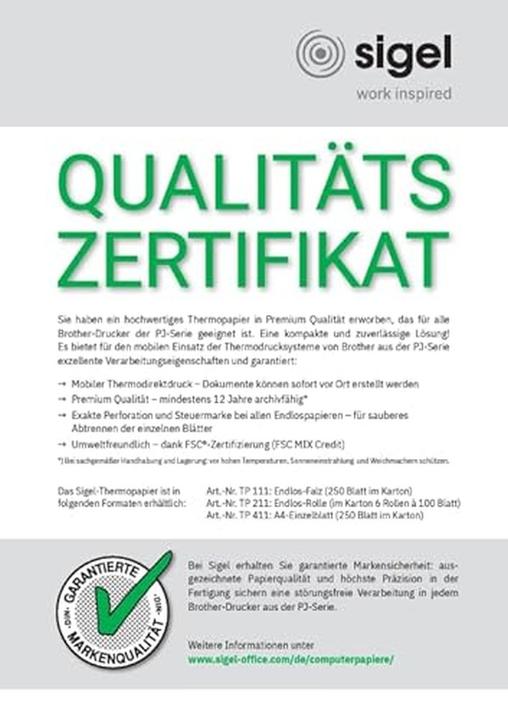 Image du produit Sigel Papier thermique en rouleau continu "Premium", vierge, DIN A4