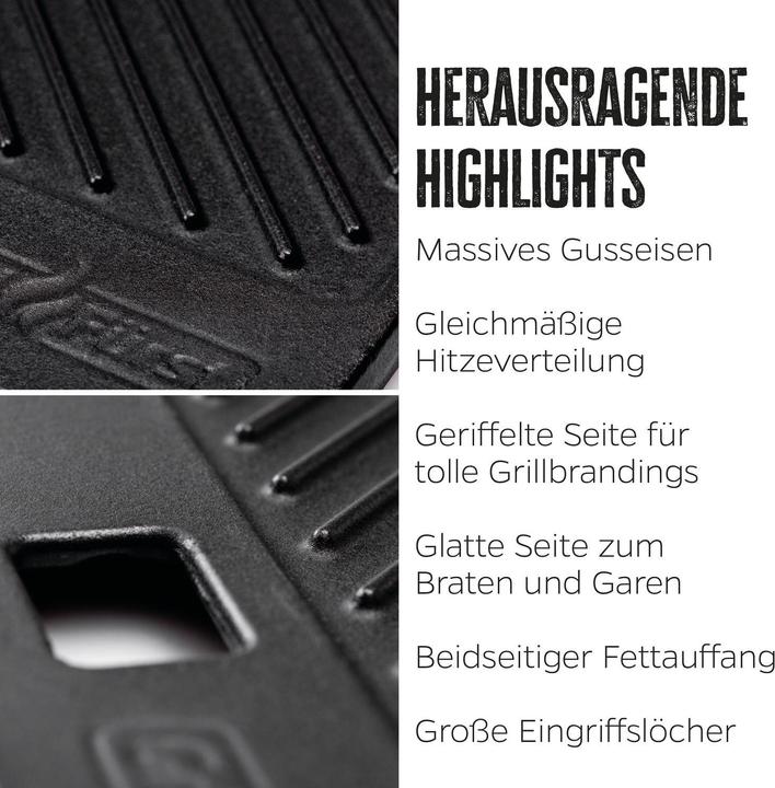 Produktbild Grillfürst Grillplatte Gusseisen für Genesis II GS4 400 / 600 48 x 33,5 cm