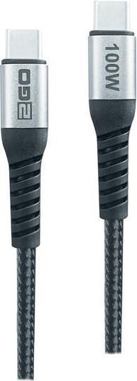 Actual product image 2GO Fast charging cable USB-C 100W Thunderbolt 2m (2 m, USB 2.0, 100 W)