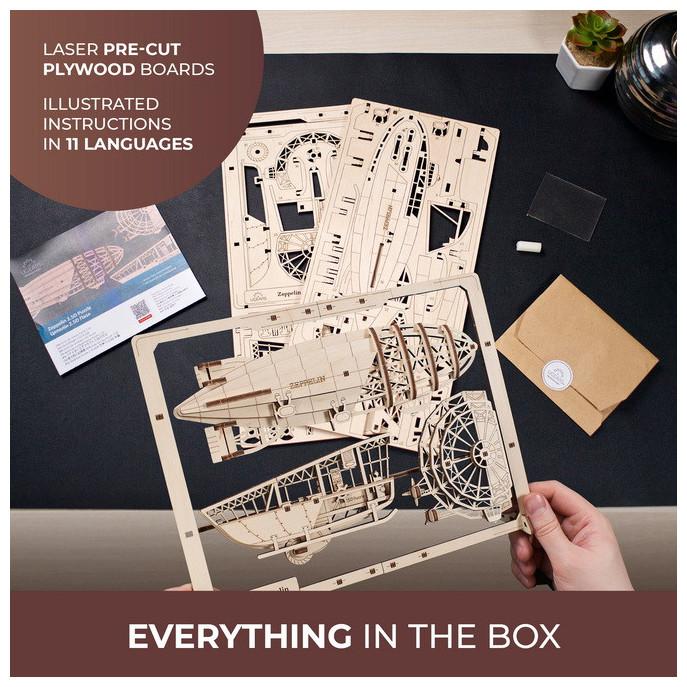 Actual product image Ugears 70208 Zeppelin 2.5D Puzzle