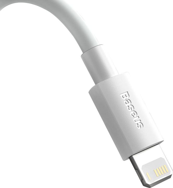 Actual product image Baseus Simple Wisdom Data Cable Kit USB-C to Lightning PD 20W (2PCS/Set) 1.5m White (1.50 m, 20 W)