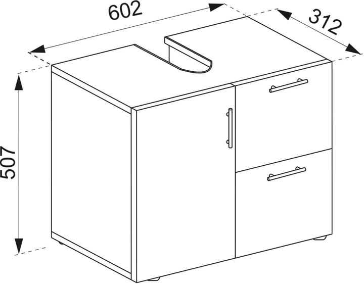 Immagine prodotto VCM Mobili da bagno in legno della serie Flandu (61 x 32 x 51 cm)