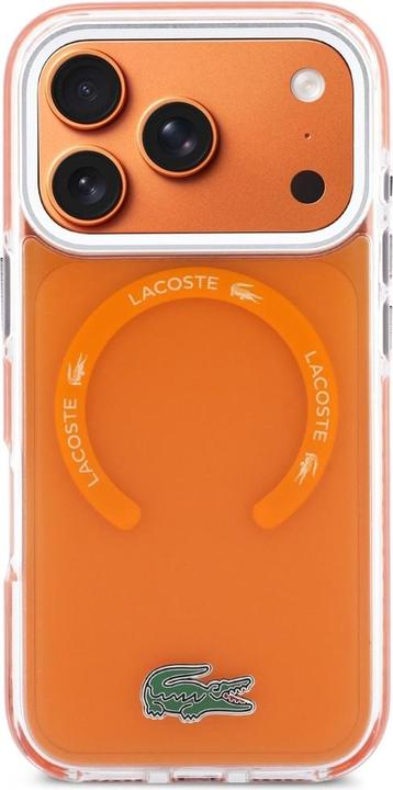 Immagine prodotto Lacoste Shockproof Transparent Frosted MagSafe Case for iPhone 17 Pro orange (Apple iPhone 17 Pro)