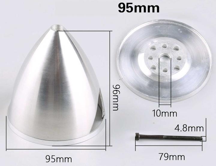 Actual product image Planet-Hobby Aluspinner DLE gebohrt ø 95mm 2-Blatt DLE40/55RA/61/85 normaler Ausschnitt