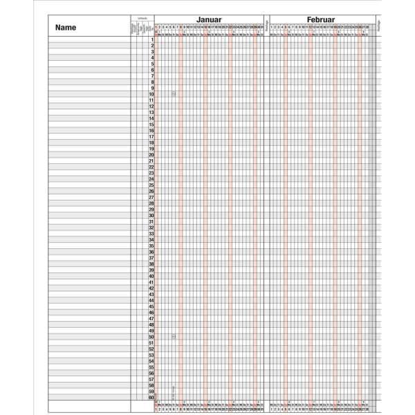 Thumbnail - Güss, Agenda, Urlaubsübersicht 120x80cm für 60 Mitarbeiter abwischbar 2025 (120 x 80 cm)