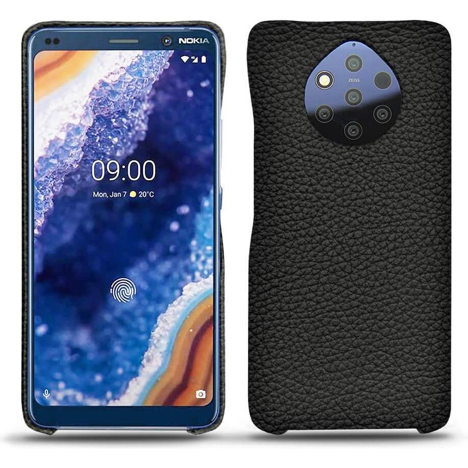 Noreve Lederschutzhülle (Nokia 9 PureView), Smartphone Hülle, Schwarz