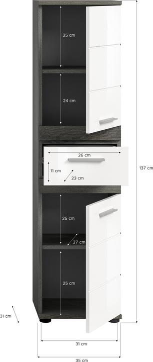 Produktbild Xonox Home Blake (35 x 31 x 137 cm)