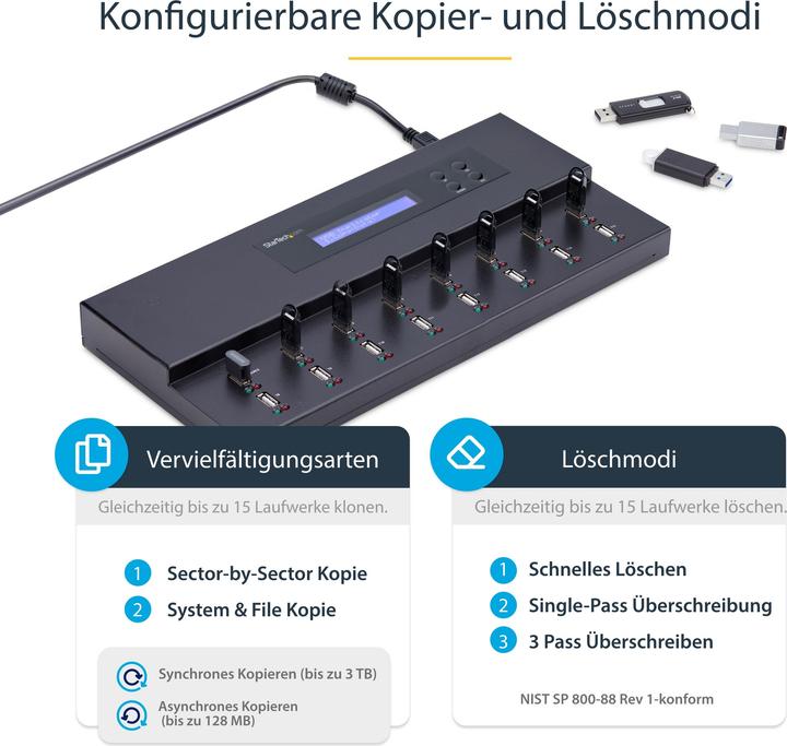 Produktbild StarTech 1:15 Standalone Duplizierer (2000 GB, USB-A)