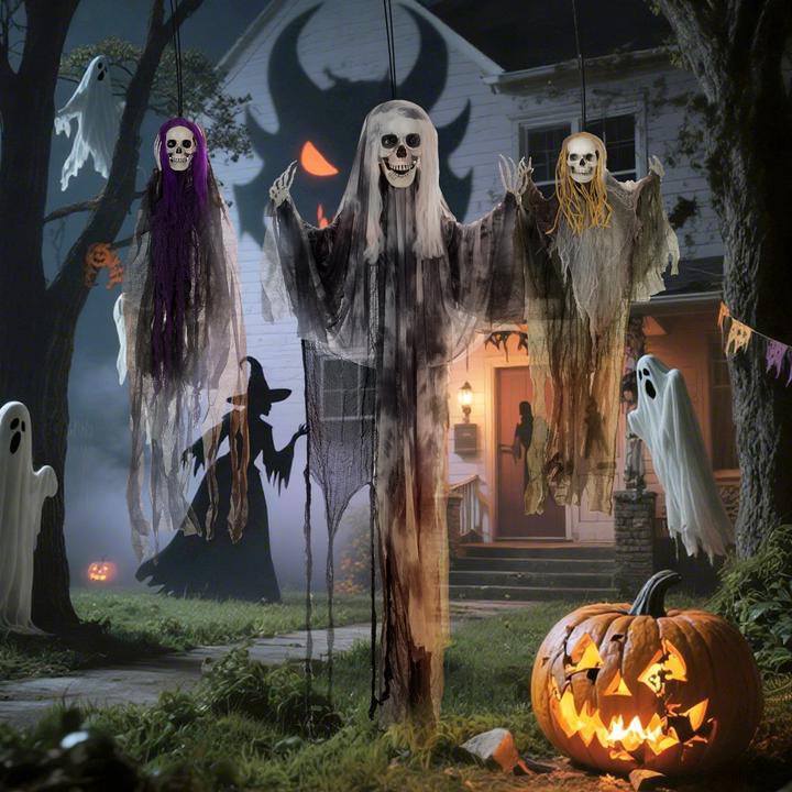 Produktbild Homcom Halloween Dekoration Polyester, Stahl Mehrfarbig (3 Stück)