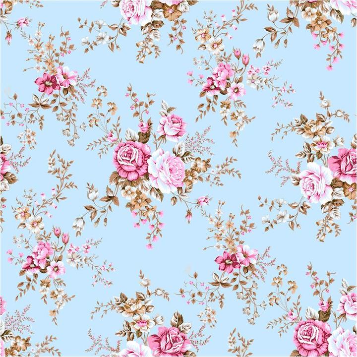 VBS Tessuto con motivo in lino "Squeegee blue", larghezza 140 cm, al metro