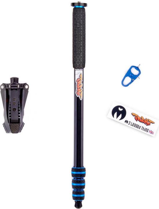 Produktbild 3 Legged Thing Trent 2.0 Einbeinstativ Blau & Docz2 FuÃstabilisator (Metall)