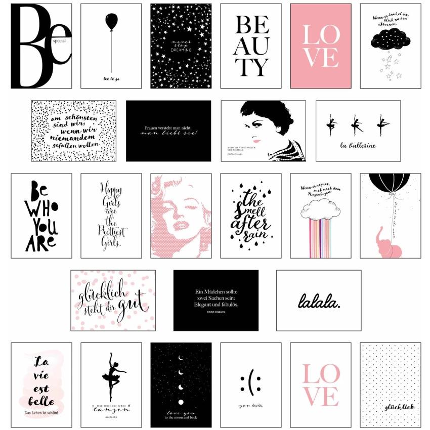 Schönes Postkarten Set mit 25 modernen und stylishen Postkarten zum Dekorieren oder Verschenken, Belletristik von Lisa W...