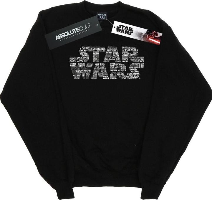 Actual product image Star Wars Mens Repeat Text Logo Sweatshirt (M)