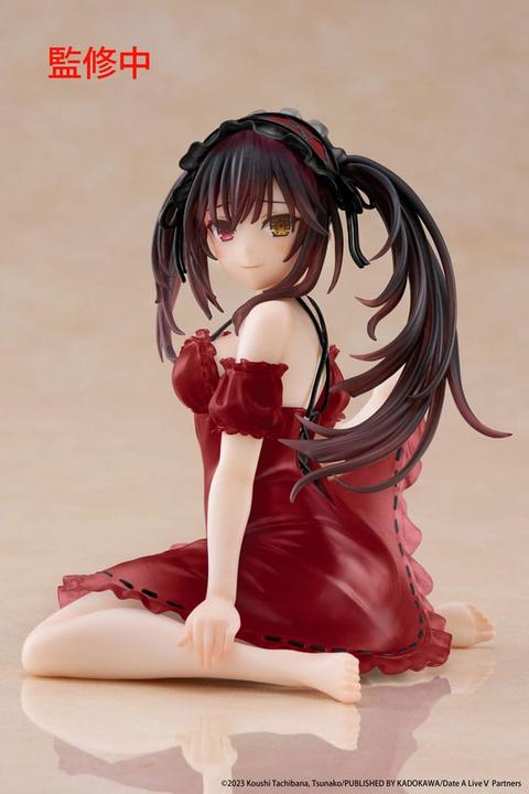 Actual product image Taito Date A Live V PVC Statue Desktop Cute Figure Kurumi Tokisaki Nightwear Ver. Renewal 13 cm