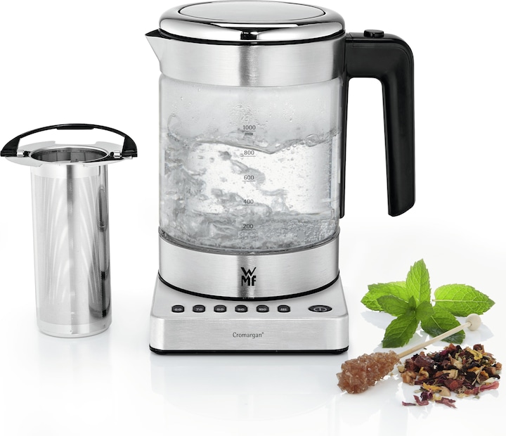 Produktbild WMF Glas Wasserkocher mit Temperaturwahl 1l Teekocher Teesieb Küchenminis 1900W (1 l)