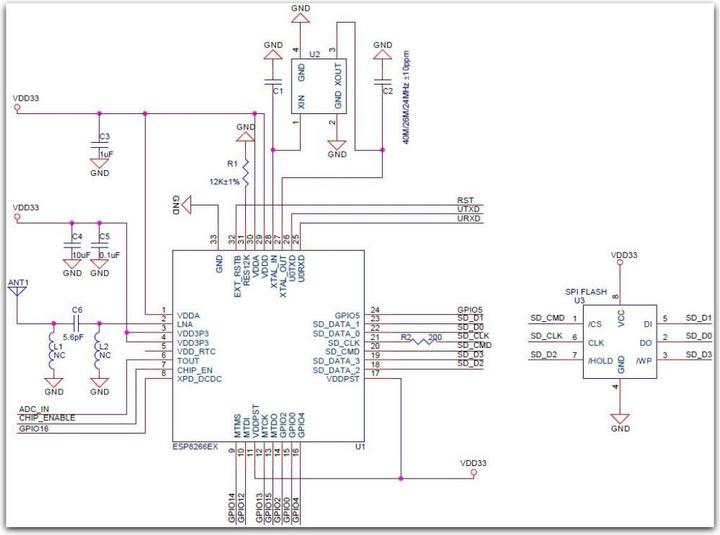 Actual product image AI Tinker ESP8266 SMT Module ESP-12E WIFI with Breakout (Various)
