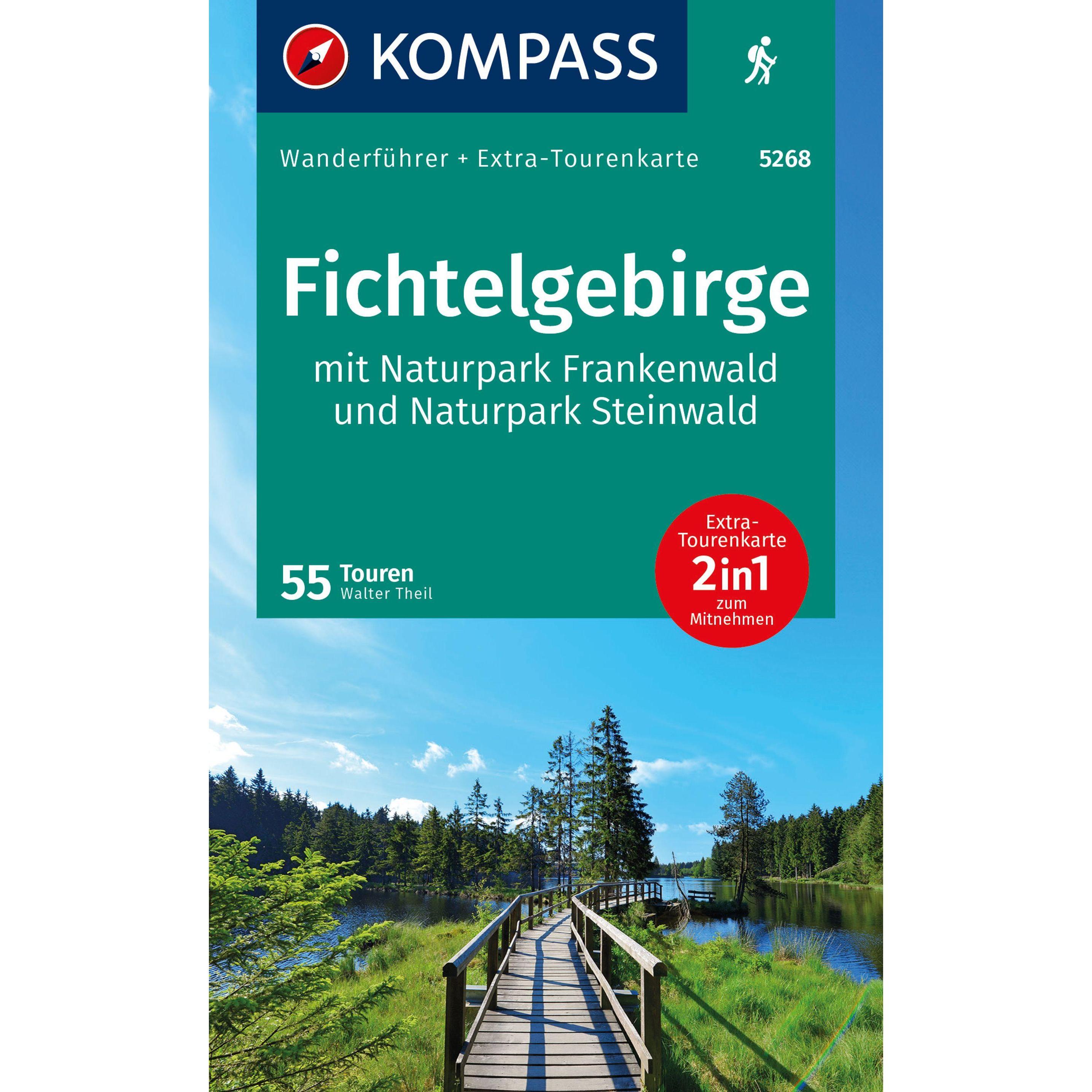 Wanderführer Fichtelgebirge mit Naturpark Frankenwald und Naturpark Steinwald, 55Touren mit, Landkarte