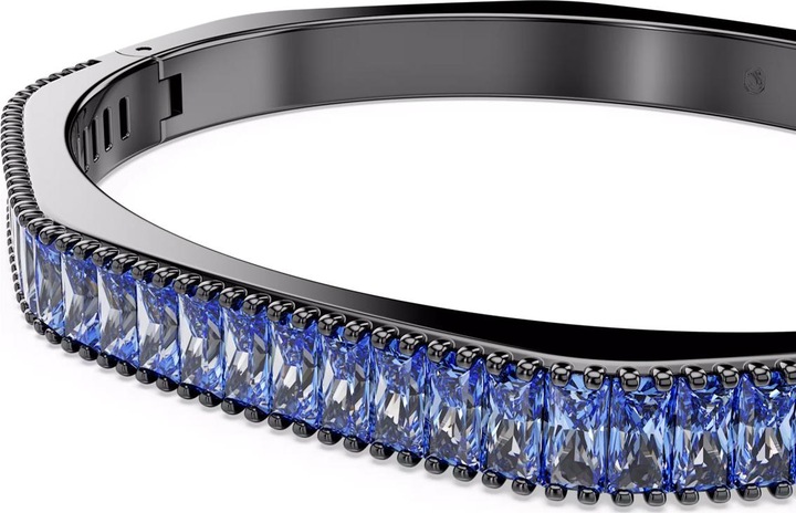 Immagine prodotto Swarovski Matrix Armreif Baguette Schliff Blau Rutheniert (17 cm, Metallo Swarovski)