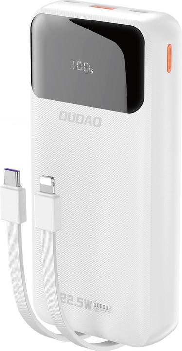 Image du produit Dudao K15Pro 20000mAh 22.5Watt 2x câble Blanc (20000 mAh, 22.50 W, 74 Wh)