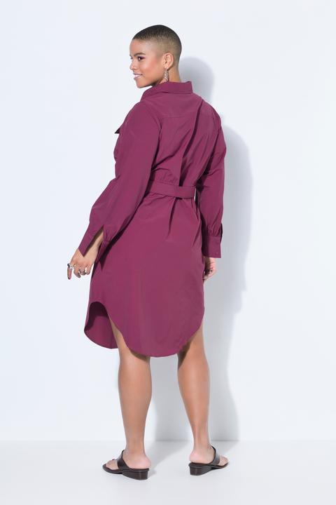 Produktbild Studio Untold Hemdblusenkleid, Fitted Fit, Midilänge, Bindegürtel (54)