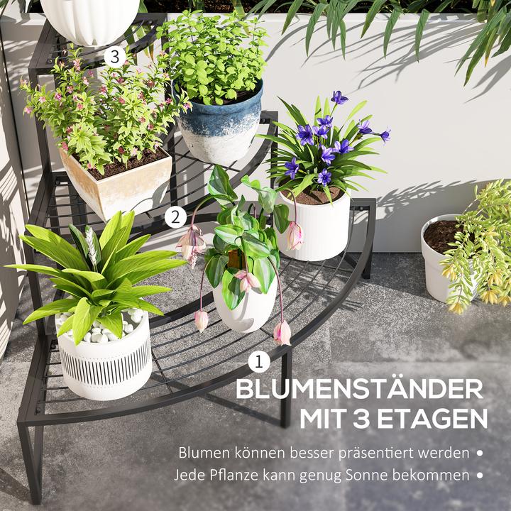 Produktbild Outsunny Pflanzenständer Metall Schwarz