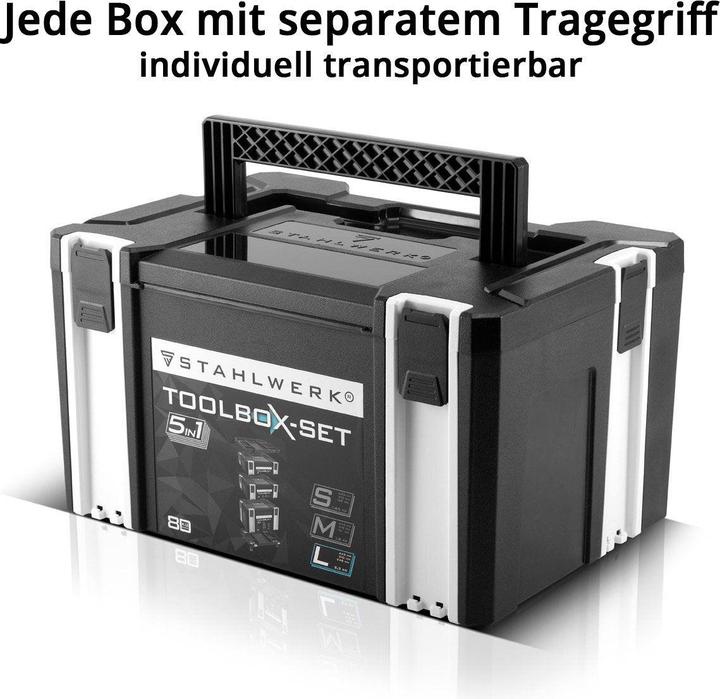 Actual product image Stahlwerk Toolbox set 5 in 1 system box tool box tool case tool box (5 pieces)