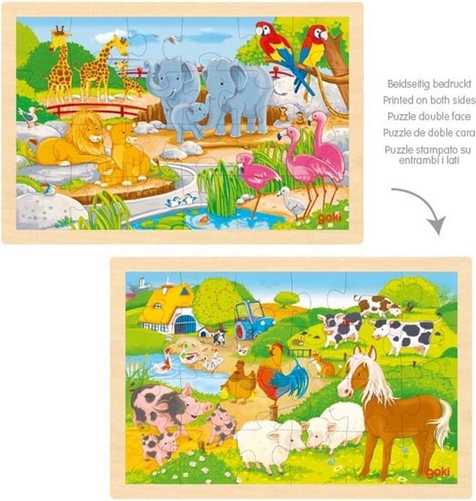 Produktbild Goki - Puzzle Farm / Zoo (57302) (24 Teile)