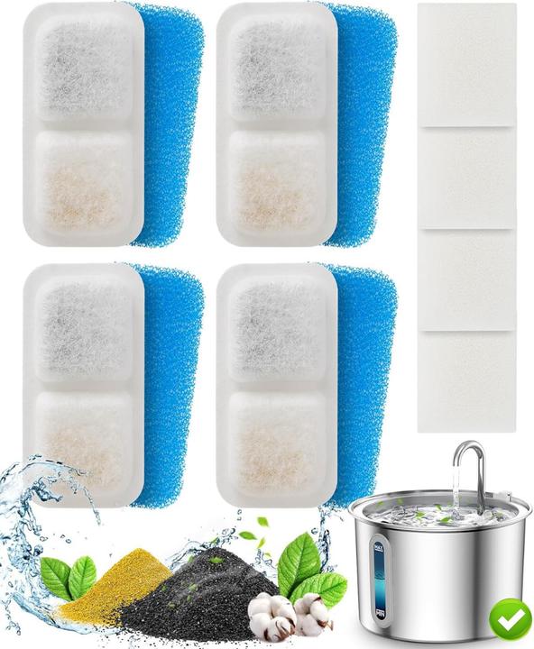 Oneisall 4-Pack Ersatzfilter für Katzenbrunnen