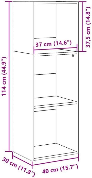 Immagine prodotto vidaXL Bücherregal Regal Standregal Büroregal Aufbewahrungsregal Artisan-Eiche (40 x 30 x 114 cm)