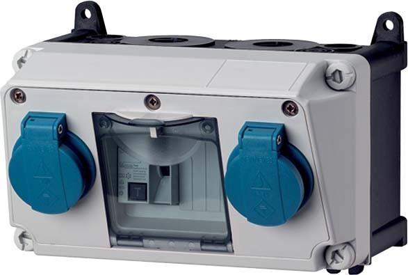 Actual product image Mennekes MEN 910002 socket outlet combination (2 x, CEE 7/3)