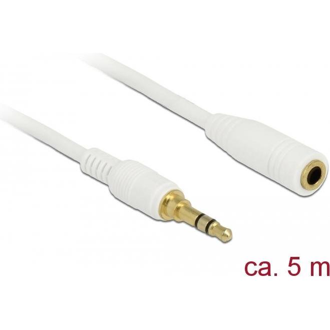 Delock Klinkenverlängerungskabel 3 Pin Stecker zu Buchse (5 m, 3.5mm Klinke (AUX)), Audio Kabel