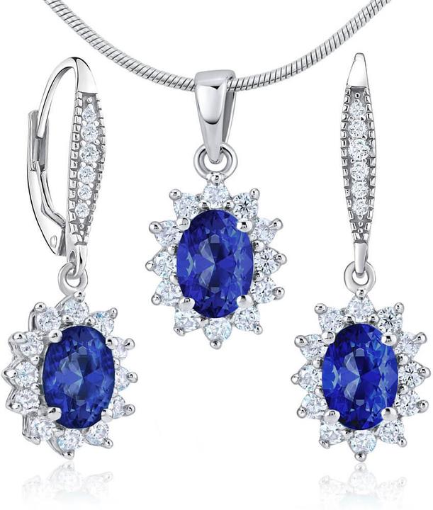 Image du produit Silvego Ensemble de bijoux pour femmes en argent 925 Boucles d'oreilles et pendentifs en couleur (Argent sterling 925)