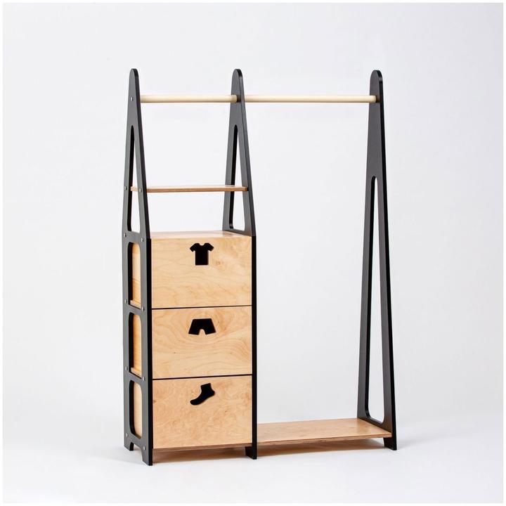 Actual product image Duck Woodworks Children's wardrobe drawers with dress form handles