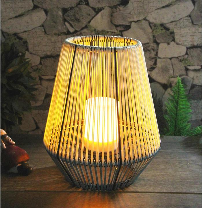 Image du produit Schönenberger Photophore solaire Wega, blanc, bleu (28 x 28 x 36 cm, 1 x)