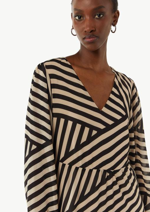 Image du produit Comma Kleid Gestreiftes Midikleid aus Chiffon (38)