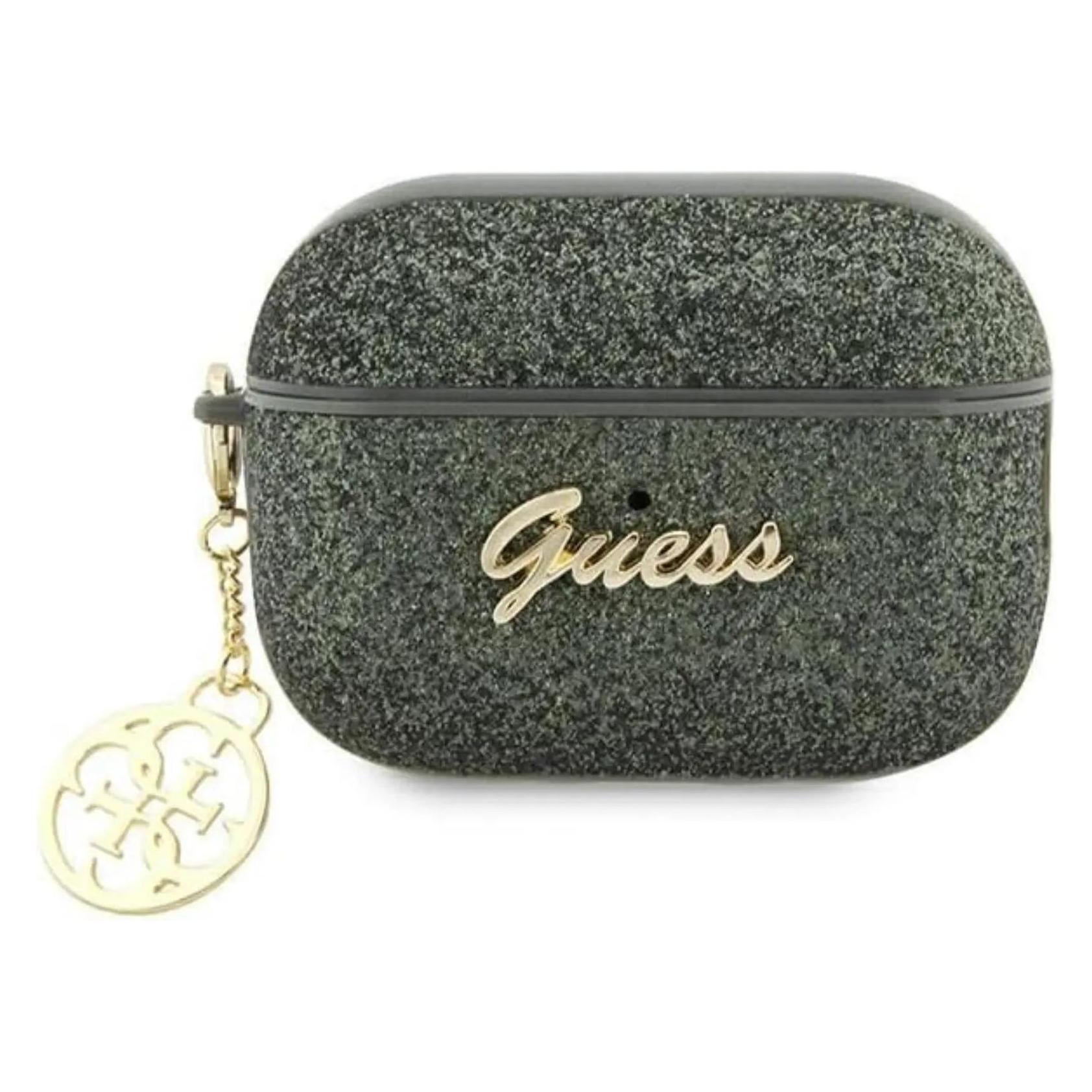 Guess 4G Glitter Flake - Etui AirPods Pro 2 (zielony) (Kopfhörer Hülle), Kopfhörertasche + Schutzhülle, Grün