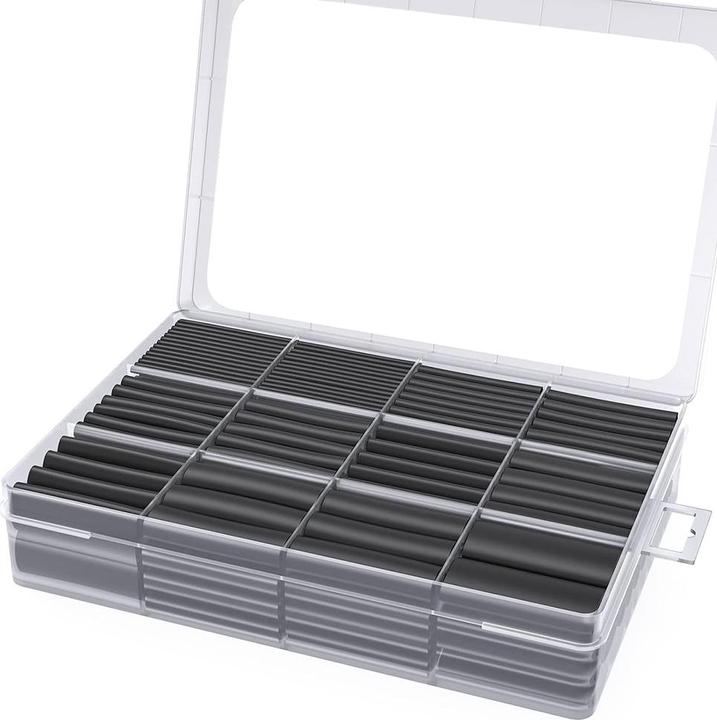 Immagine prodotto Offgridtec Schrumpfschlauch Sortiment Schwarz 3:1 Ratio mit Kleber Doppelwandig 400 Stück 45mm Länge Verschie (400x)