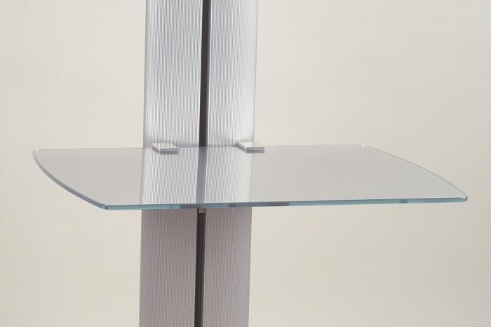 Audioraq Linea shelf, clear glass, vertical, 480x350
