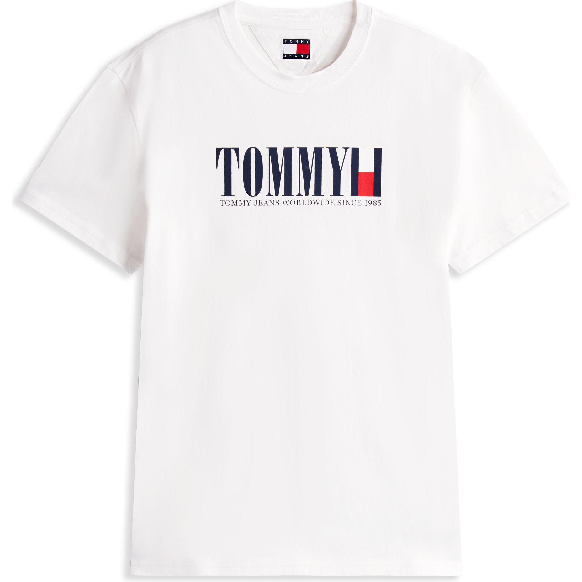 Tommy Jeans, Uomini, Maglietta, Tjm Reg Tommy Dna Flag Tee Ext, Bianco, (L)