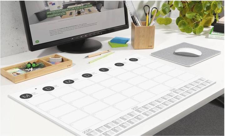 Immagine prodotto Sigel Schreibtischunterlage MONATSPLANER 2026/2027/2028 schwarz/weiss Papier 59,5 x 41,0 cm, 12 Blatt (59.50 x 59.50 cm)