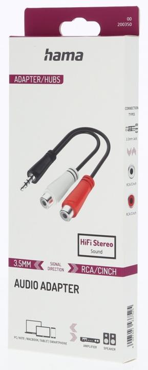 Immagine prodotto Hama Adattatore audio, presa jack da 3,5 mm - presa cinch, stereo (Adattatore jack)
