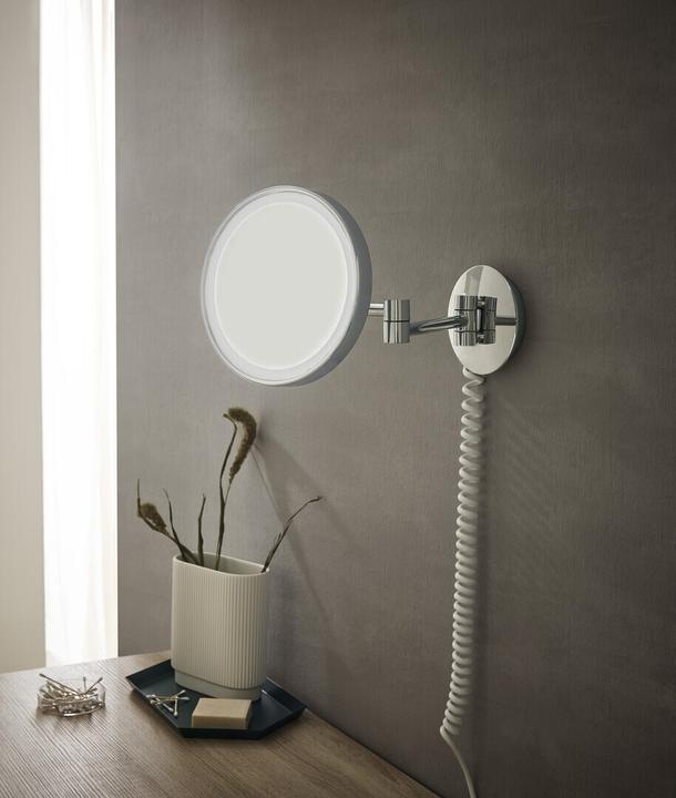 Actual product image Emco LED cosmetic mirror chrome 1 arm 3 compartments
