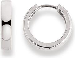 Image du produit Natsumi Schmuck Créoles à clapet en or blanc 18K/750 Ø 14mm arrondies (Or blanc 750/18 K)