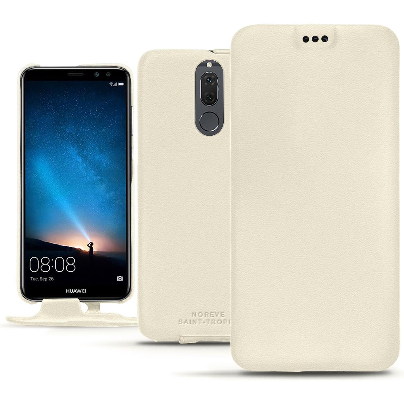 Noreve Lederschutzhülle vertikal (Huawei Mate 10 Lite), Smartphone Hülle, Weiss