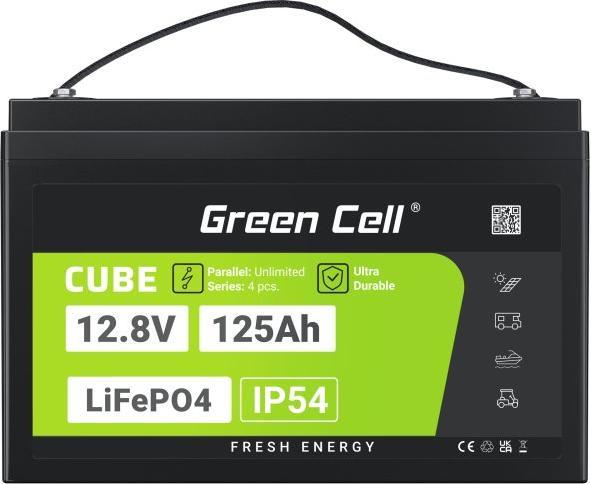 Actual product image GreenCell Green Cell CUBE LiFePO4 battery 125Ah 12.8V 1600Wh lithium iron phosphate battery for motorhomes, so (12.80 V, 125 Ah)