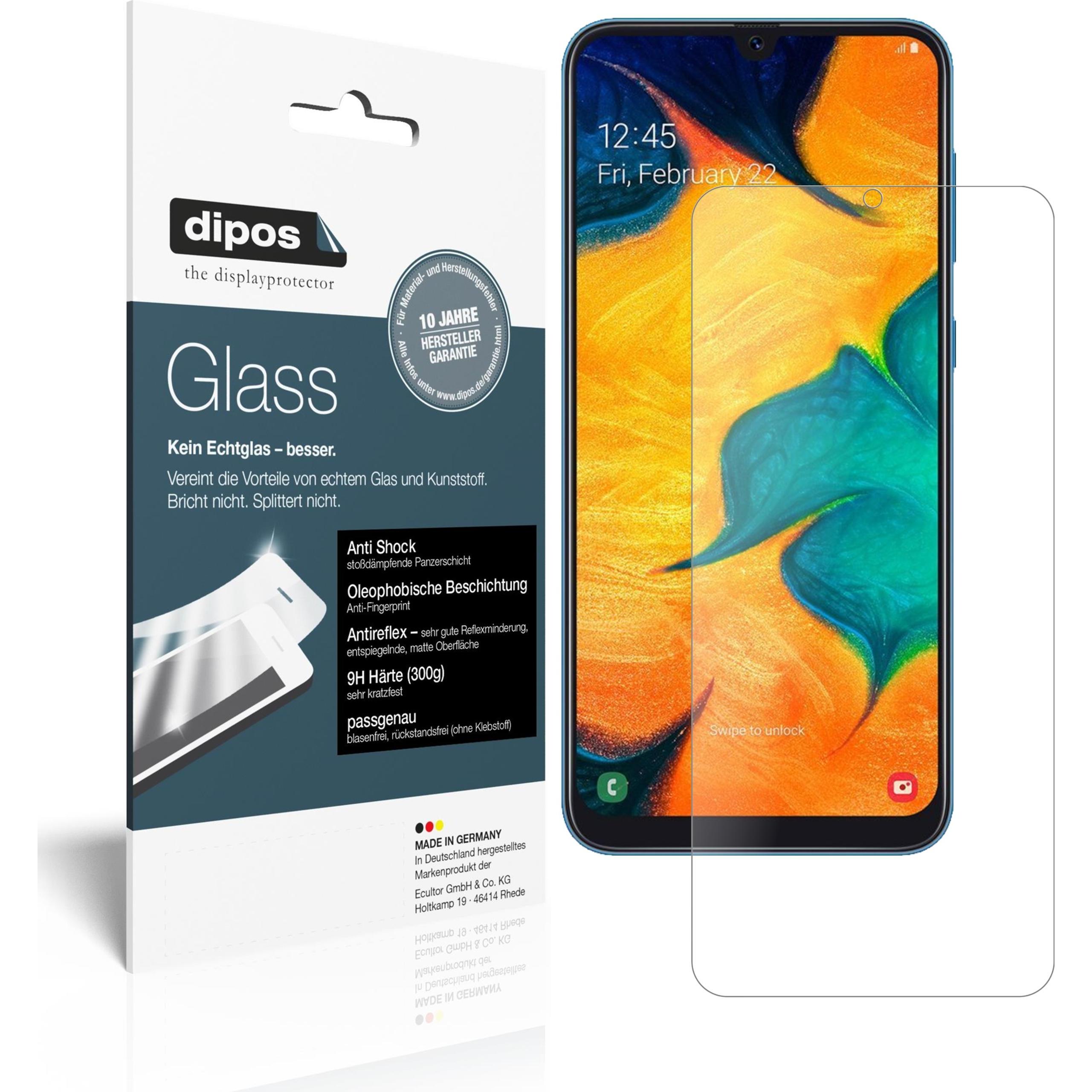 Dipos Displayschutz Anti-Shock (2 Stück, Samsung Galaxy A30), Smartphone Schutzfolie, Transparent